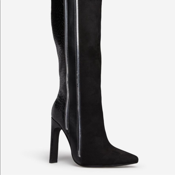 New In Box Kioni Zip Up Stiletto Boot Black, 8 - Picture 2 of 7